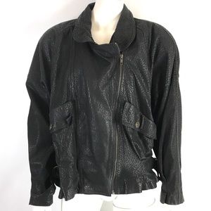 Vintage Winlet Moto Jacket Black Leather size L